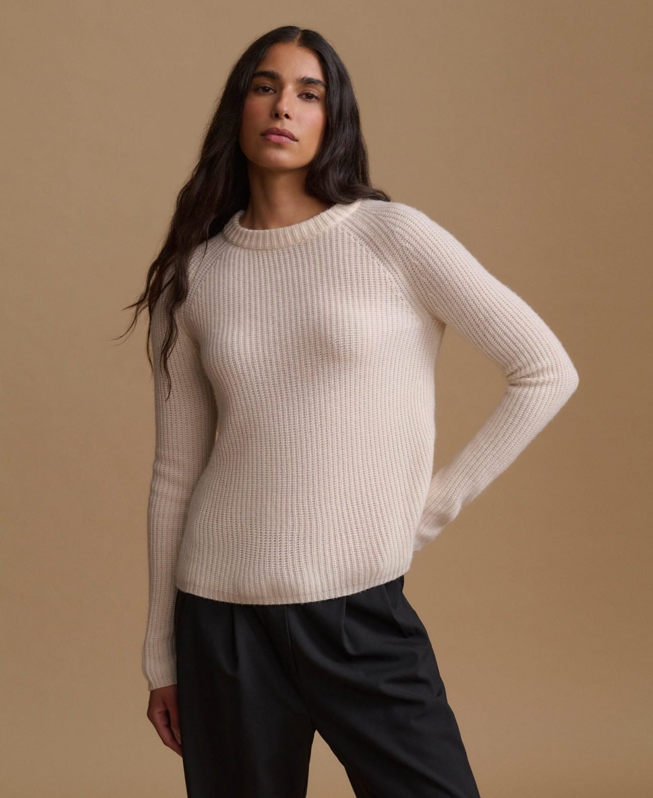 Cashmere Fisherman Sweater (Ivory)