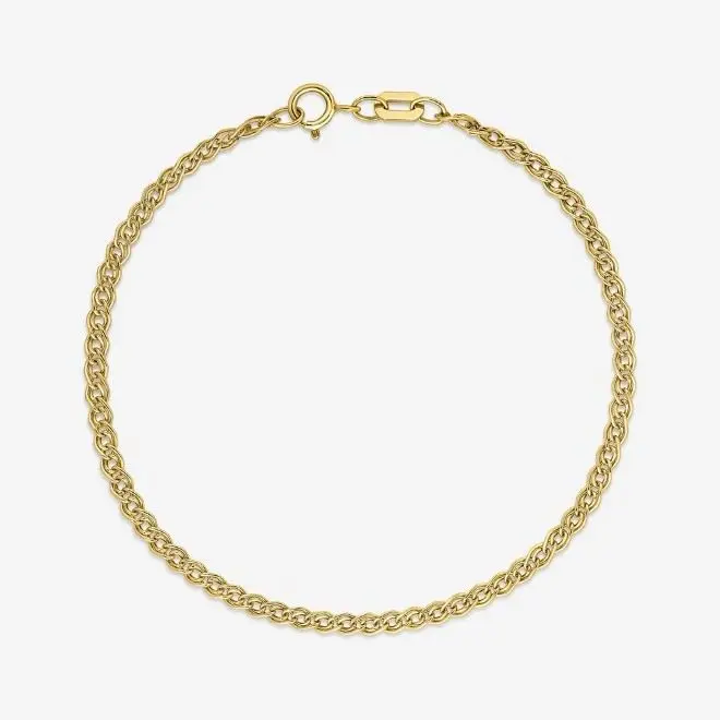 Petite Twin Chain Bracelet (14k Yellow Gold)
