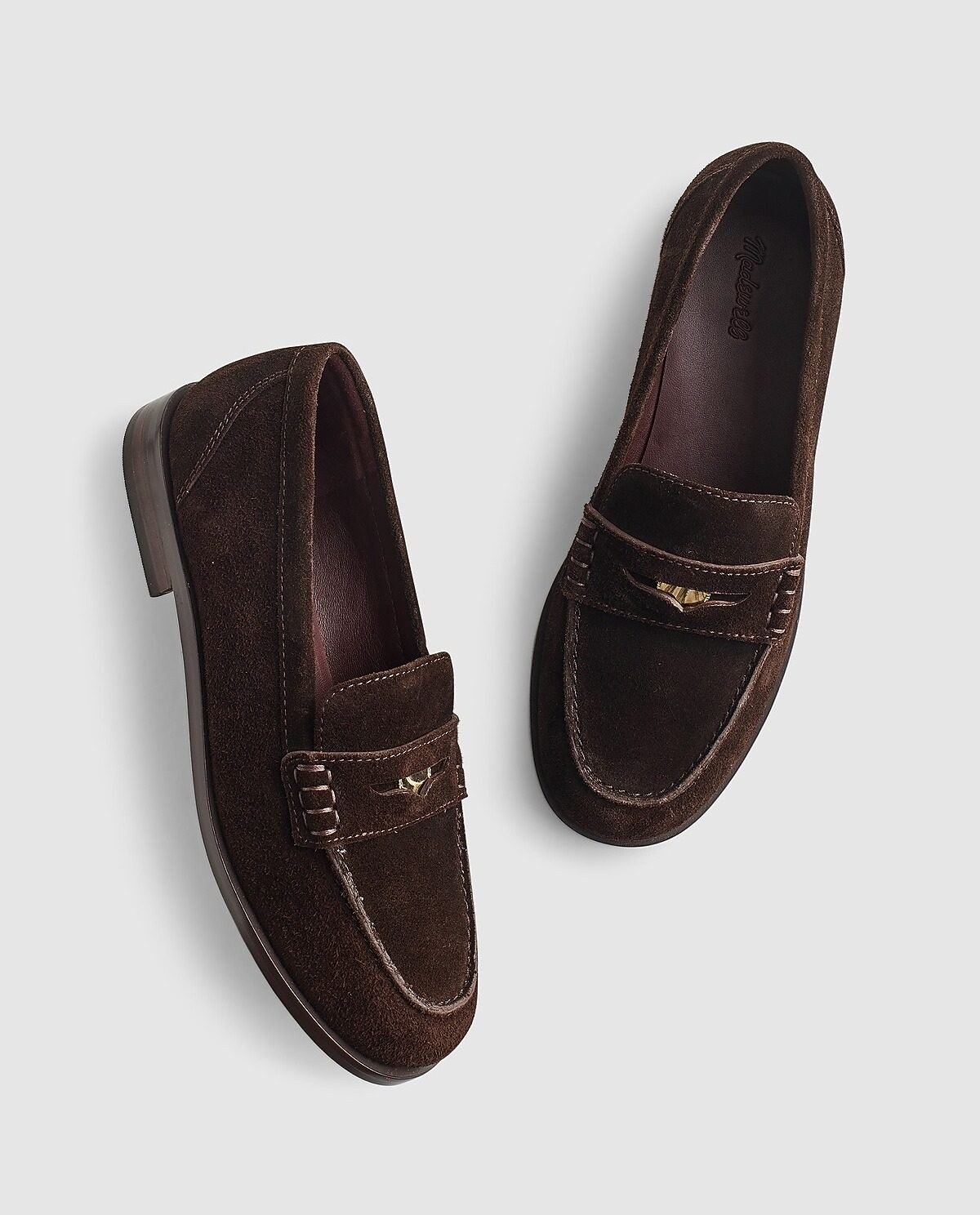 The Grayson Suede Penny Loafers (Dark Carob)
