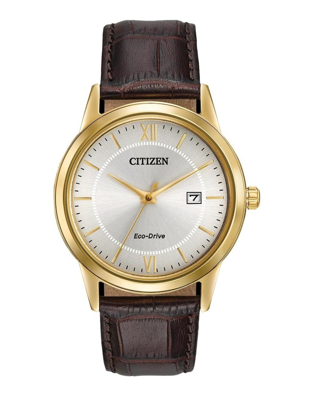 Corso Eco-Drive AW1232-04A Watch (gold-tone, brown leather strap)