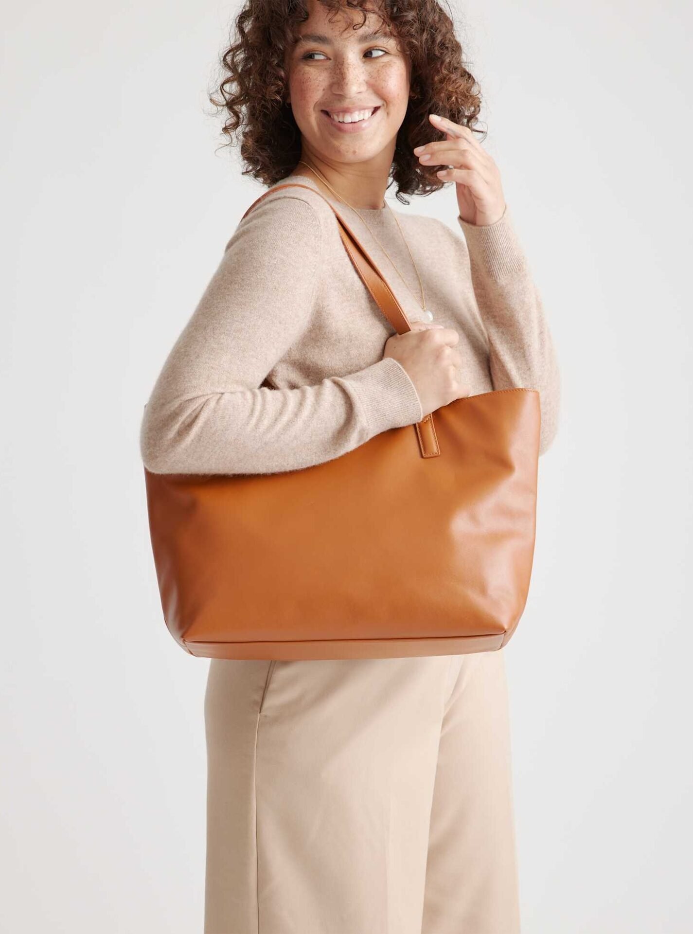 Evelyn Work Tote (Cognac)