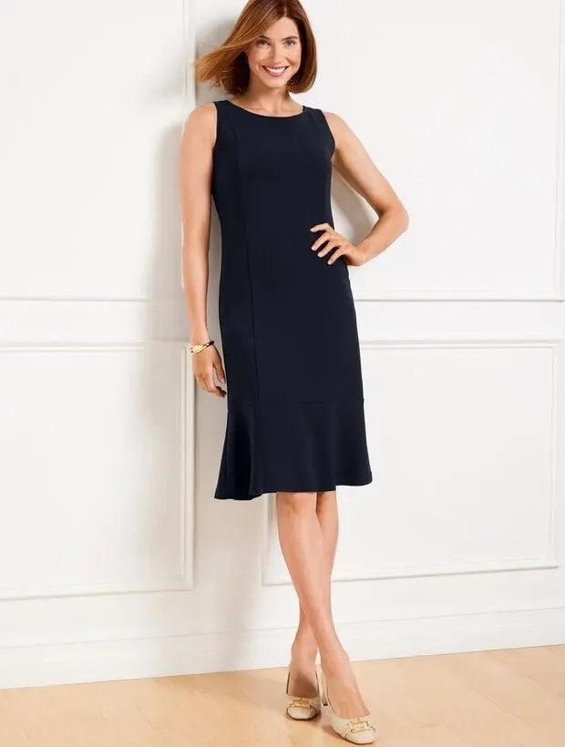 Easy Travel Peplum Dress (Black)