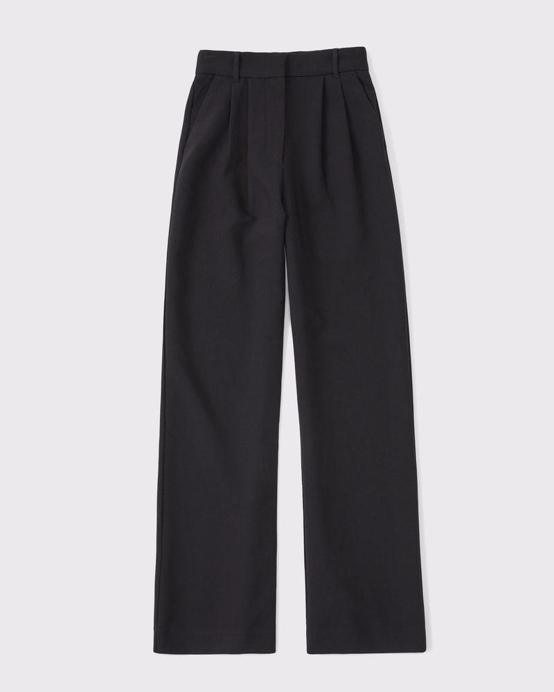 A&F Sloane Tailored Wide Leg Pant (Black)