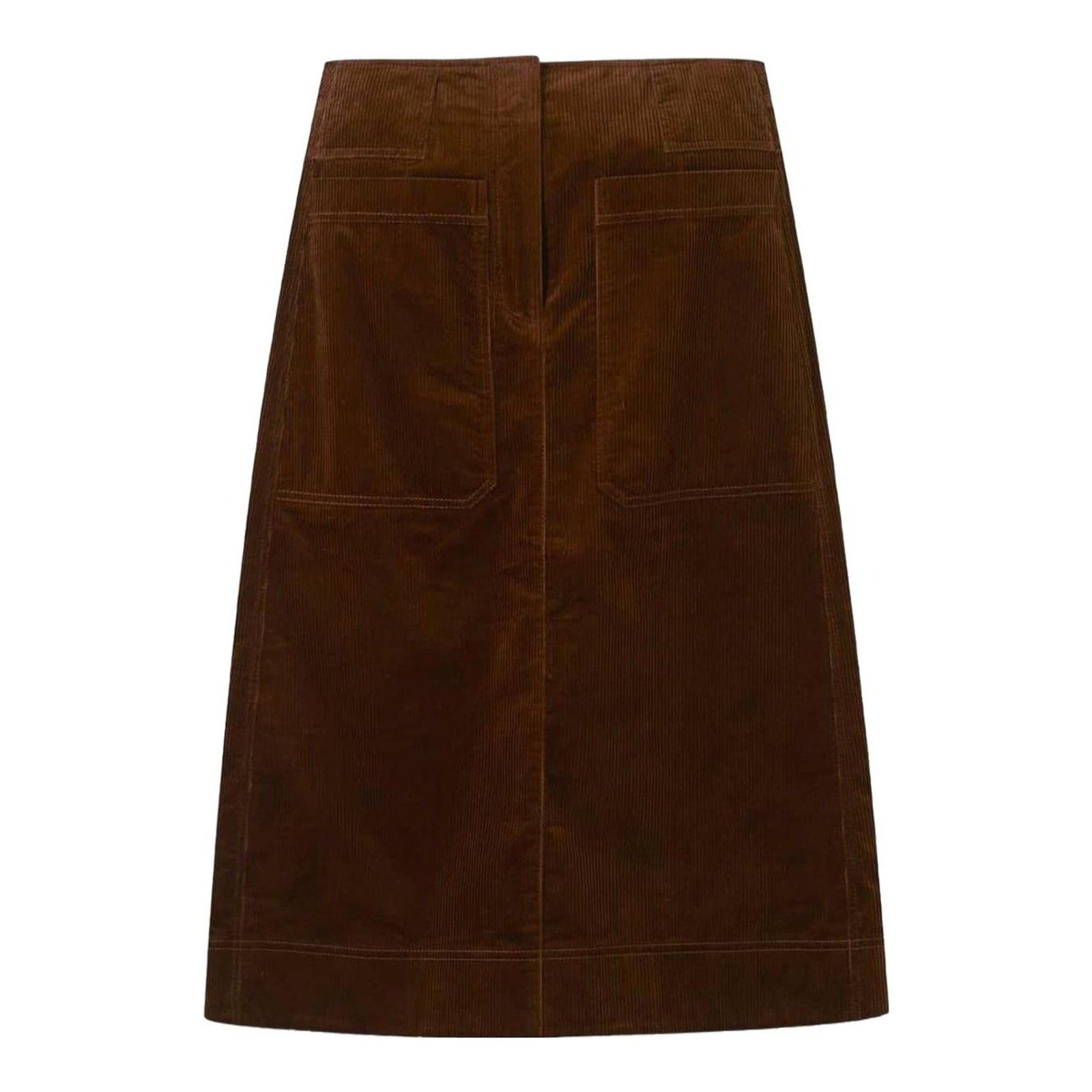 Cotton Cord Midi A-Line Skirt
