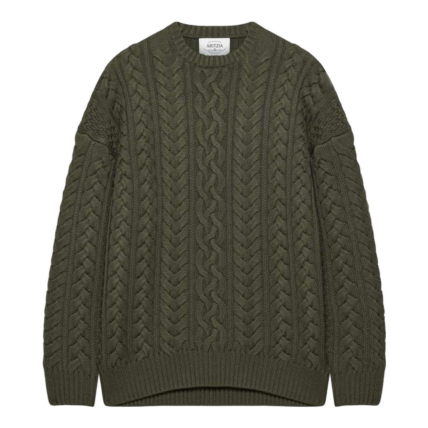 Heritage Knit Merino Wool Crew Sweater (Whisper White)