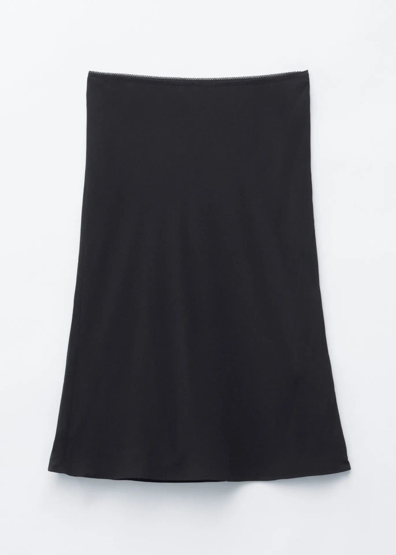 Knee-Length Slip Skirt (Black)
