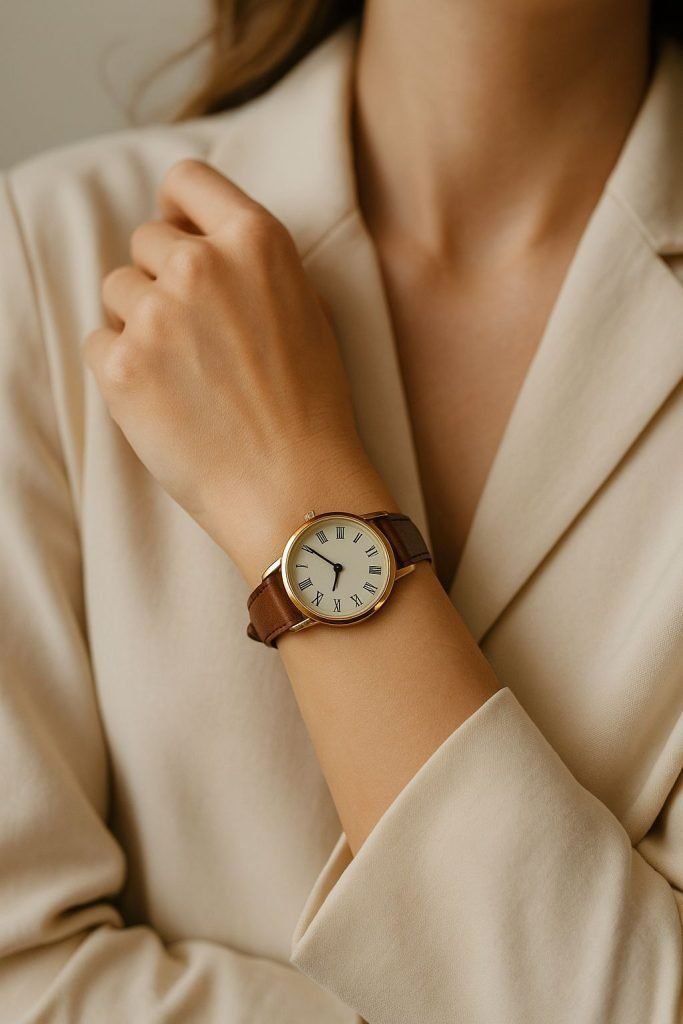 Old money watch styled with a tailored blazer