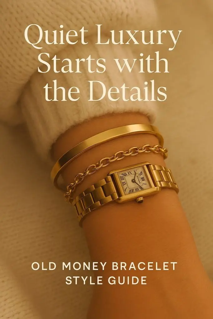 Old money bracelet stack, quiet luxury style guide