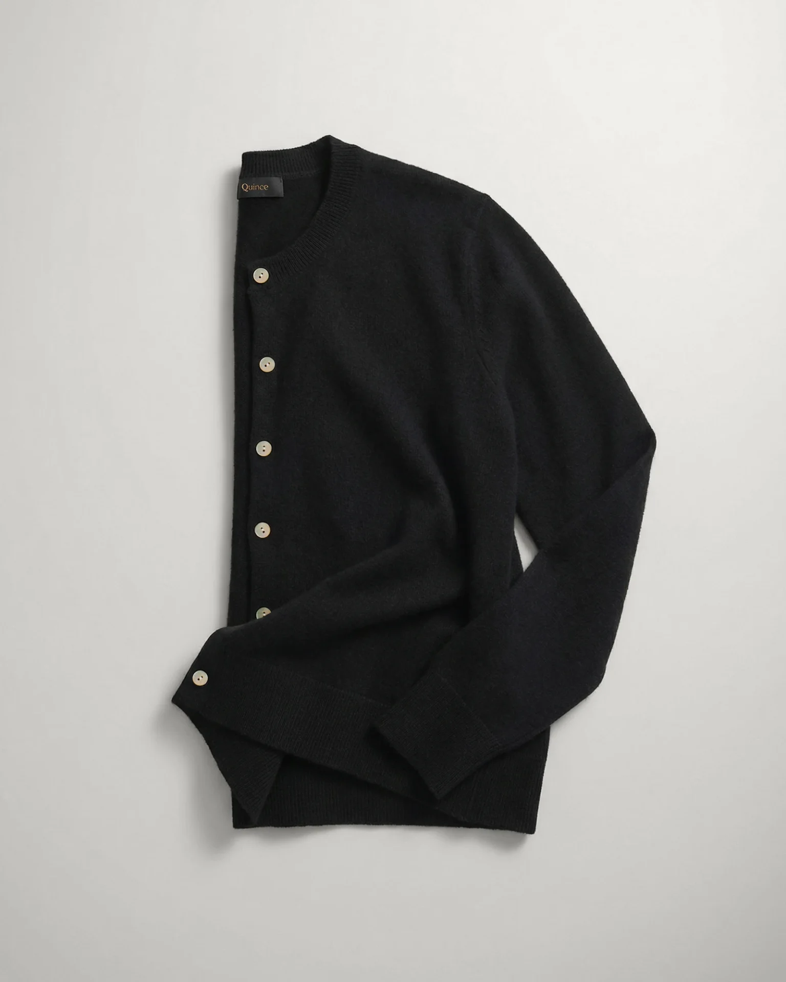 Mongolian Cashmere Cardigan Sweater (Black)