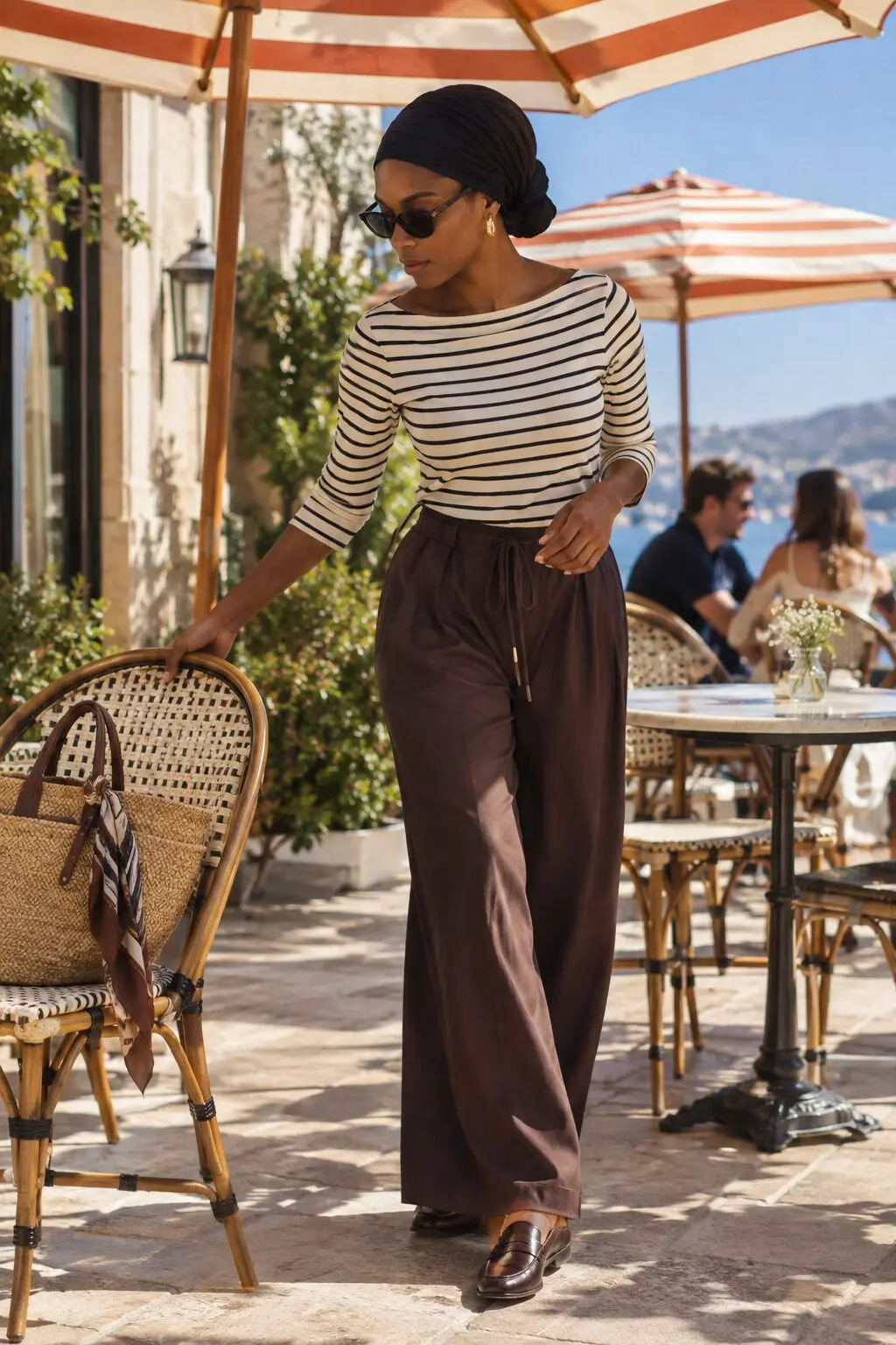 chocolate brown and ivory old money outfit pairing