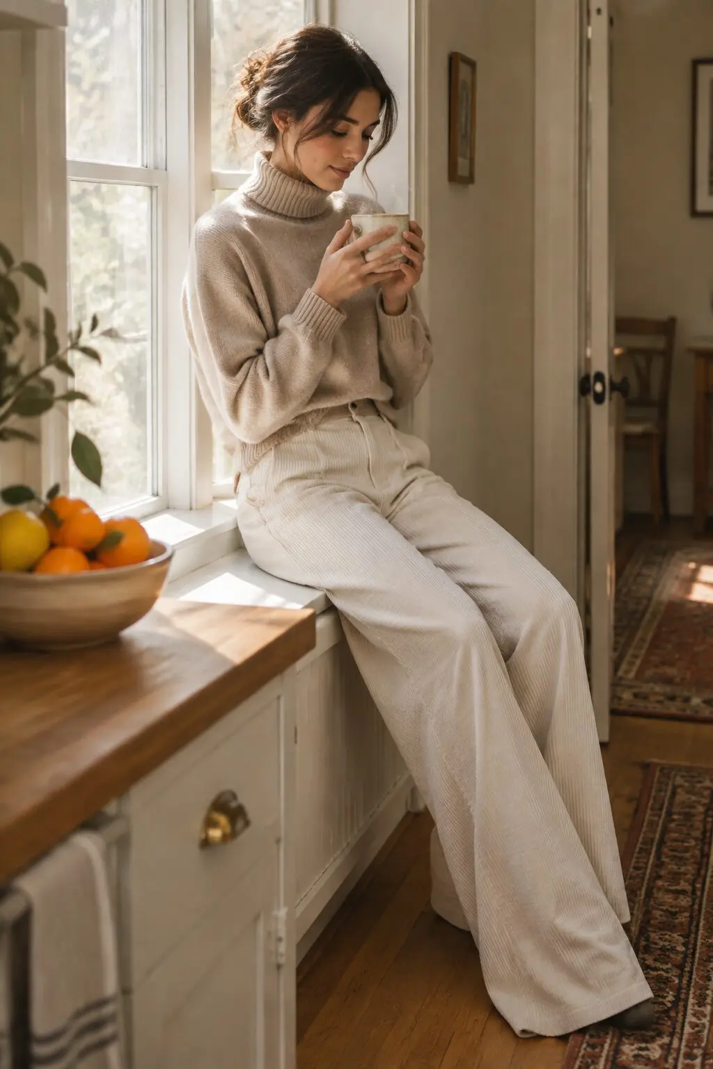 cream and beige old money outfit pairing