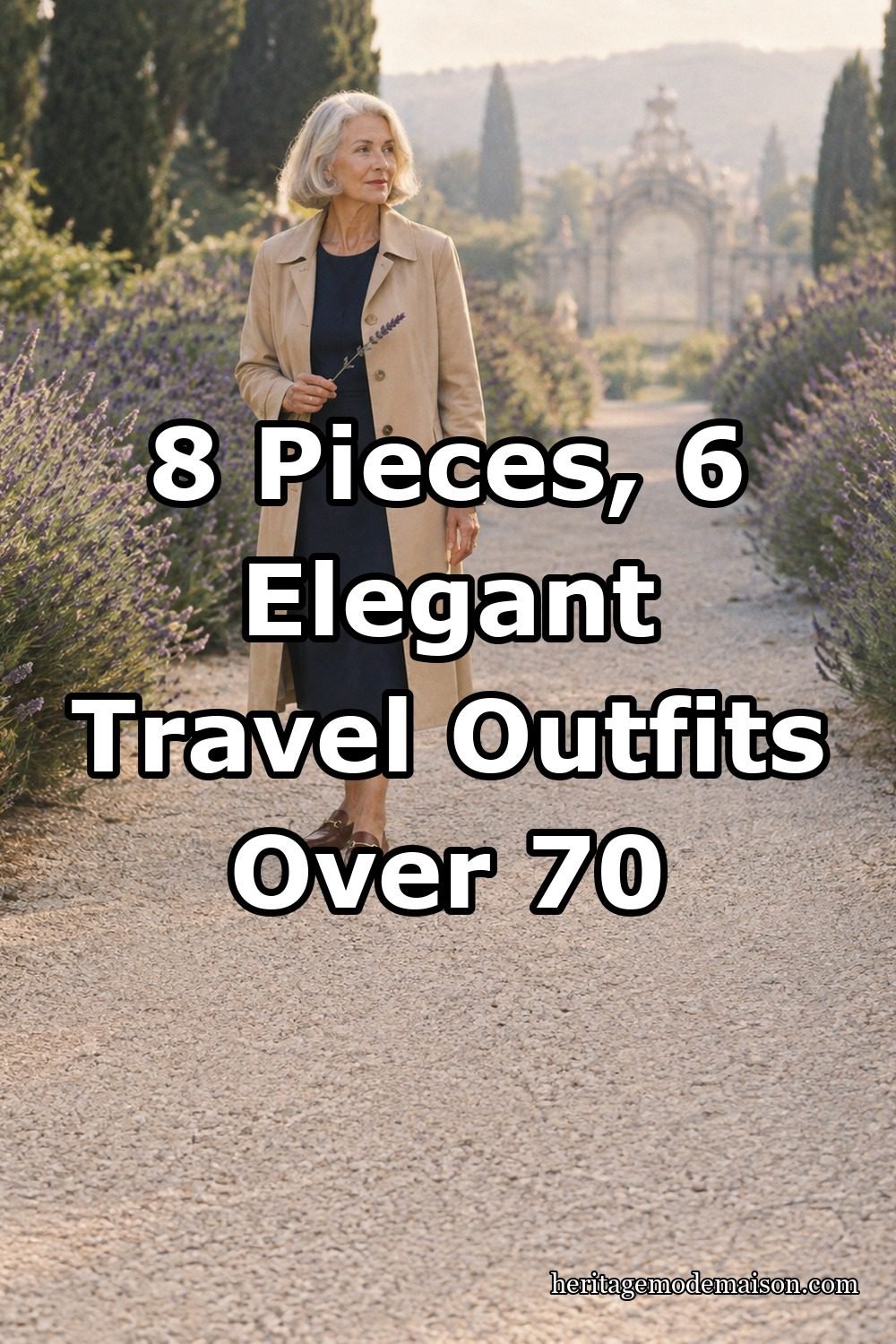 Save this travel capsule wardrobe for women in their 70s to Pinterest