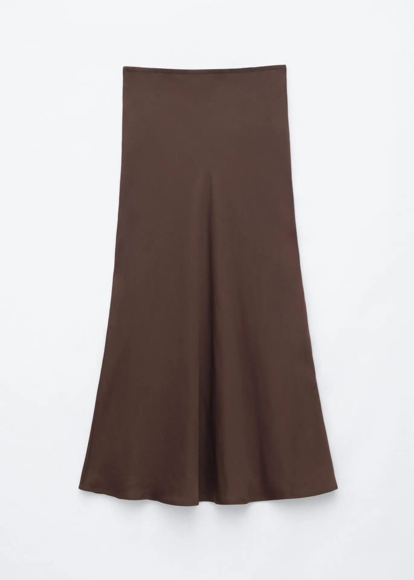 Satin Maxi Skirt (Dark Brown)