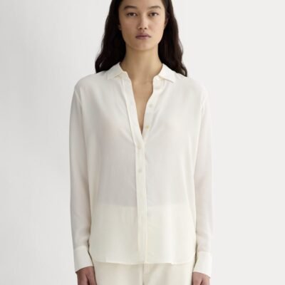 The Must-Have Shirt in Washable Silk (Off-White)