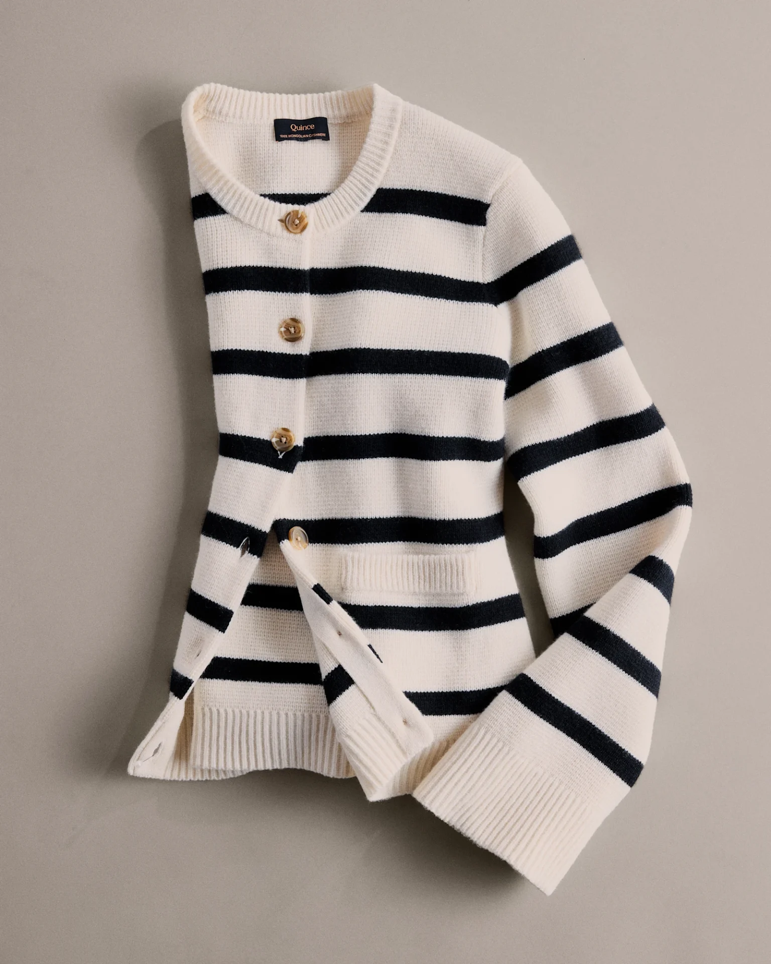 Mongolian Cashmere Structured Cardigan