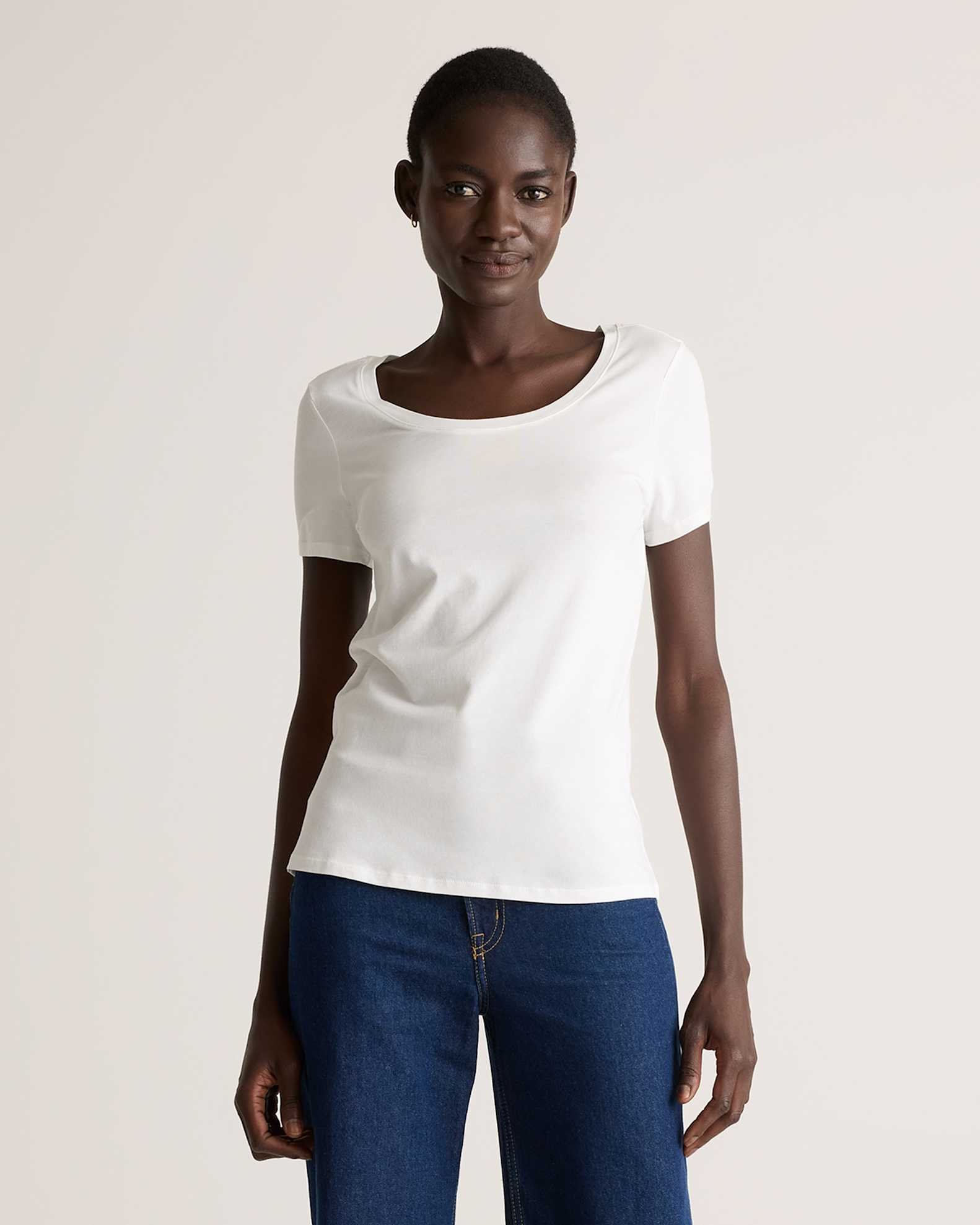 Cotton Modal Scoop Neck Tee