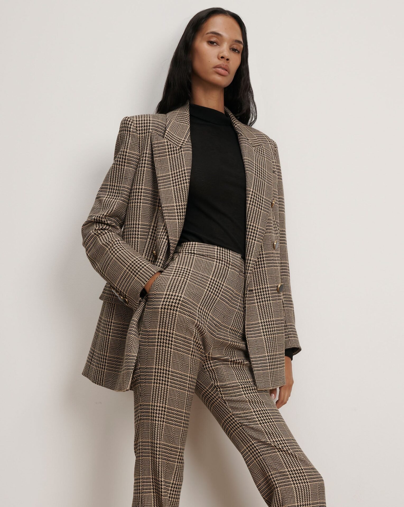 Rhys Houndstooth Check Dickey Jacket (Black Multi)