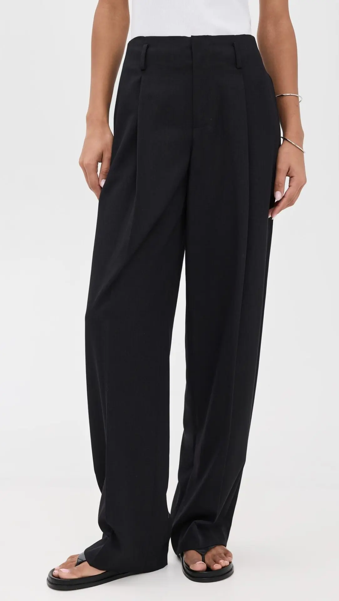 High Waist Pleated Pants (Black)