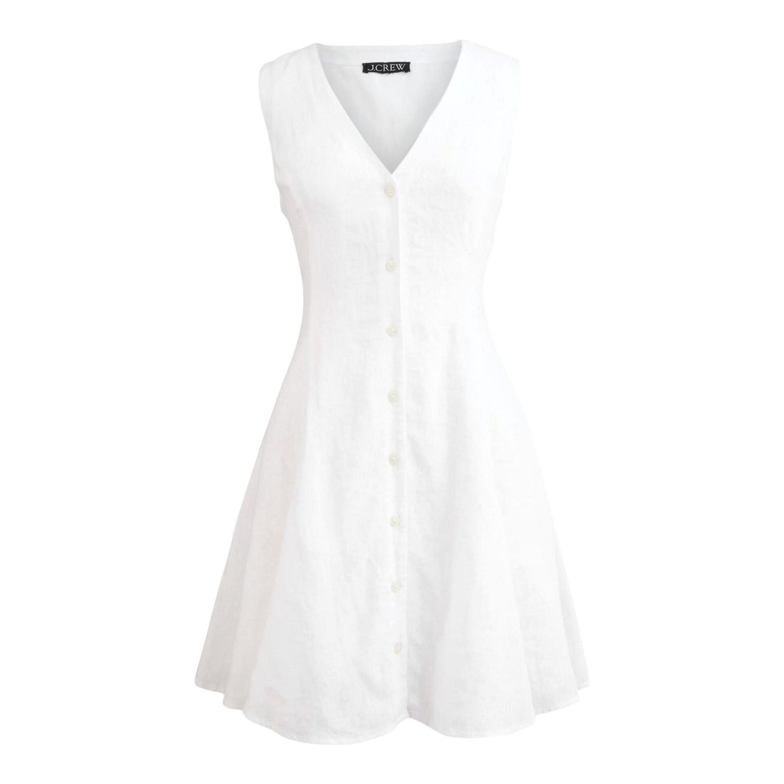 Linen Mini Dress (White)