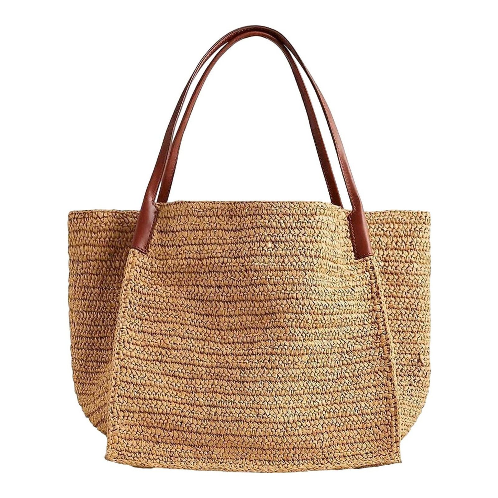Large Handknotted Packable Tote Bag (Natural)