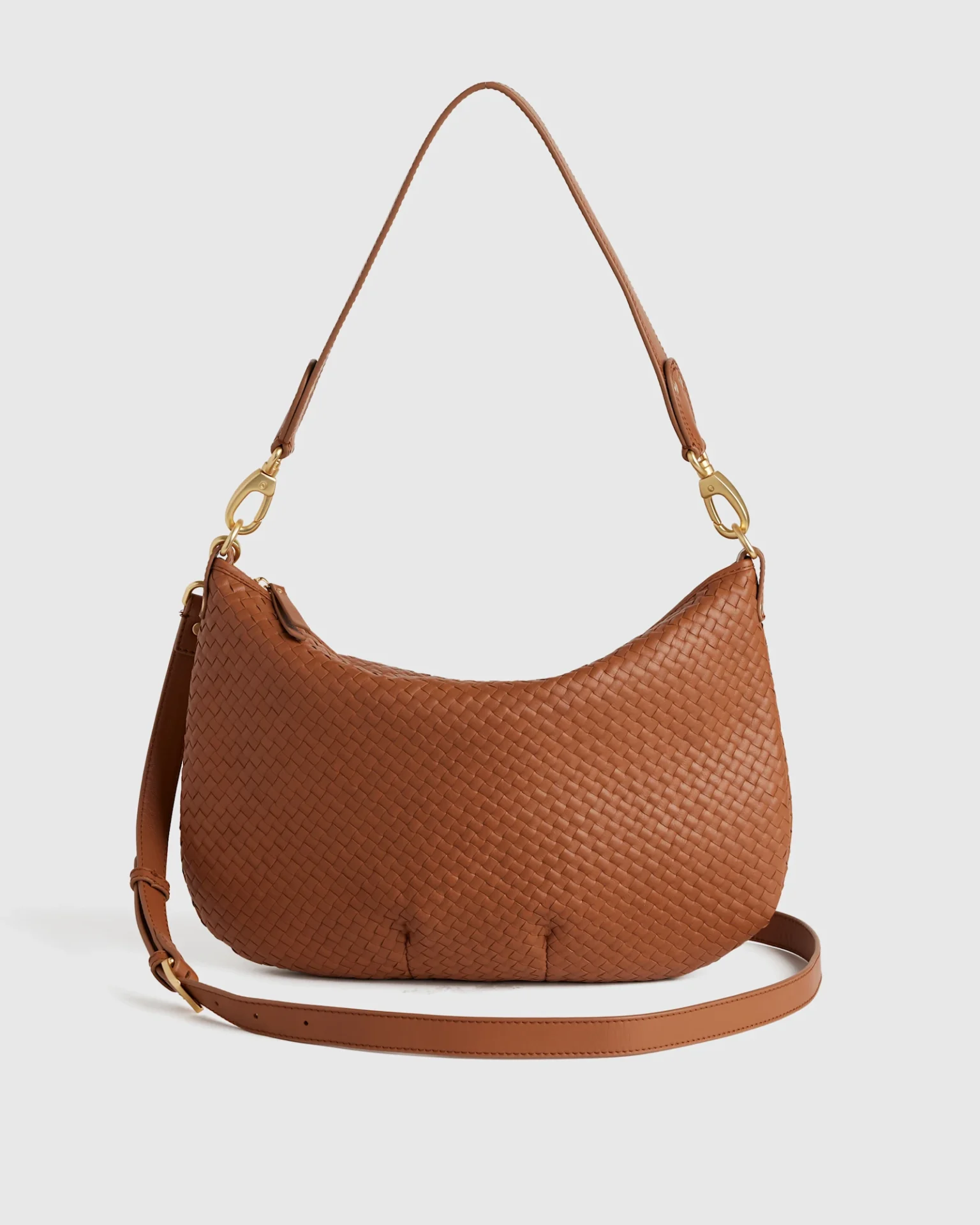Sloane Handwoven Shoulder Bag (Cognac)