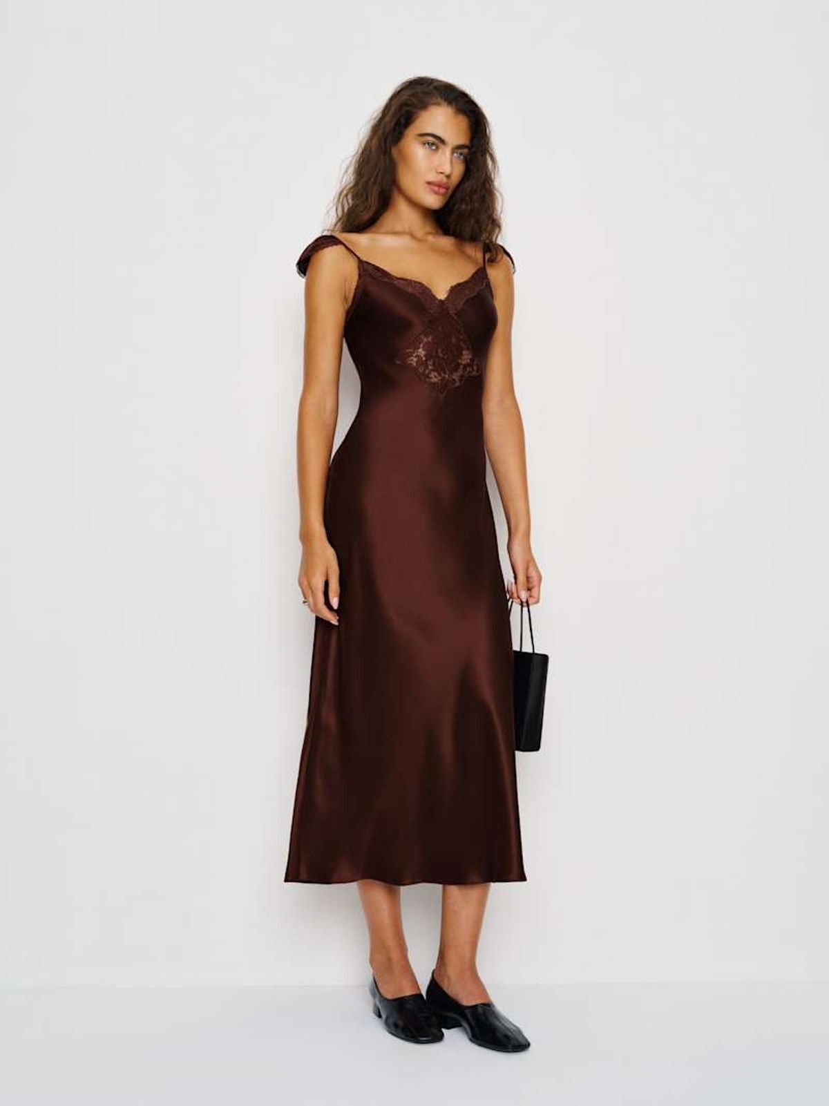 Serafina Silk Dress (Mahogany)
