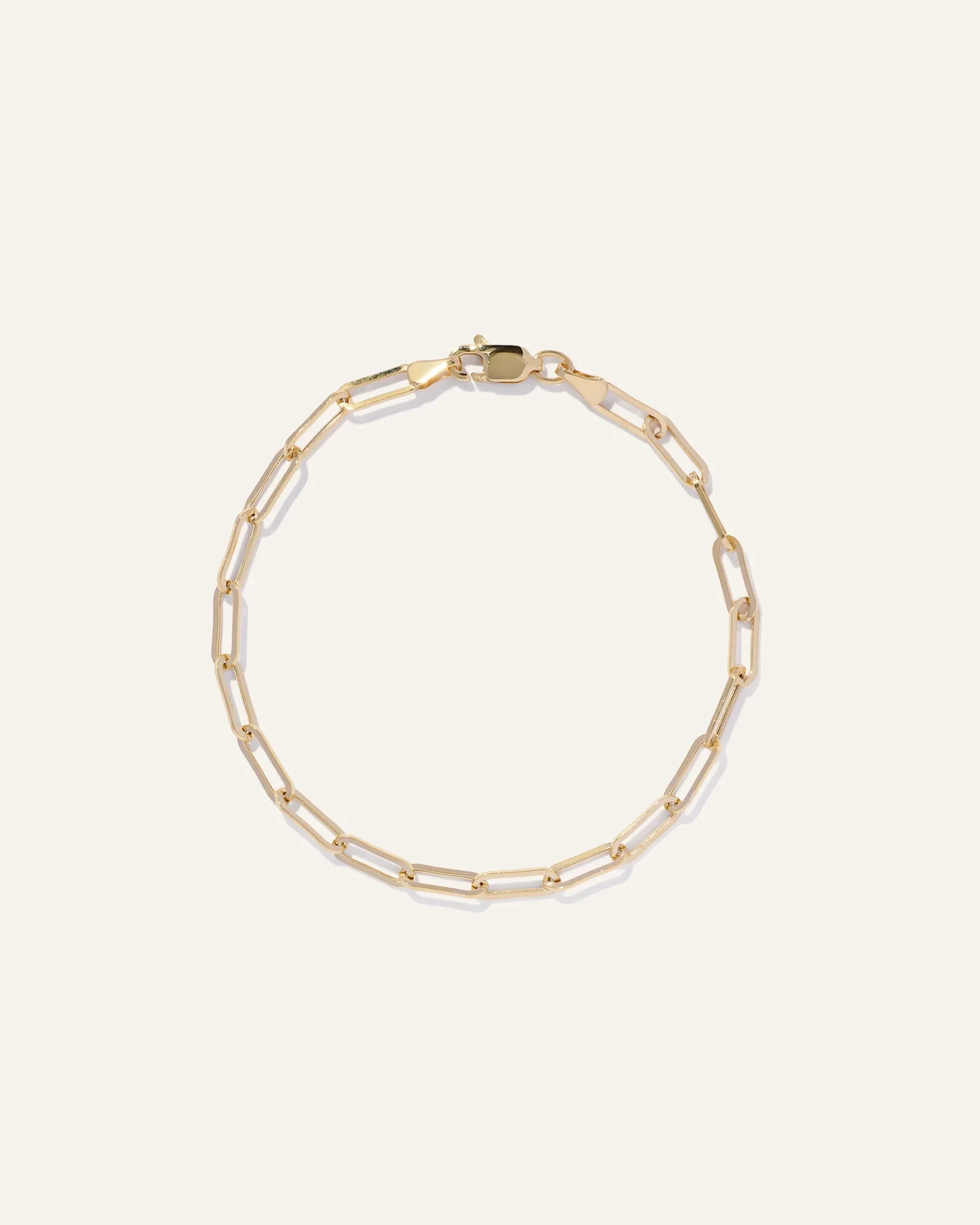 14K Gold Paperclip Chain Bracelet