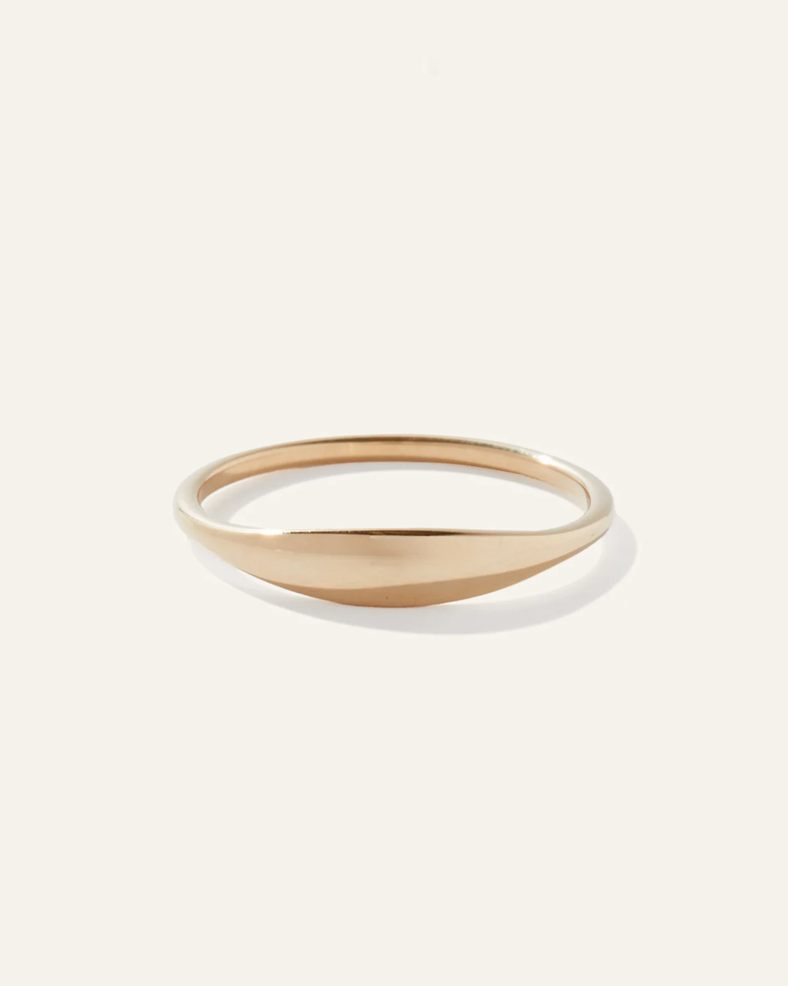 14k Gold Slim Signet Ring