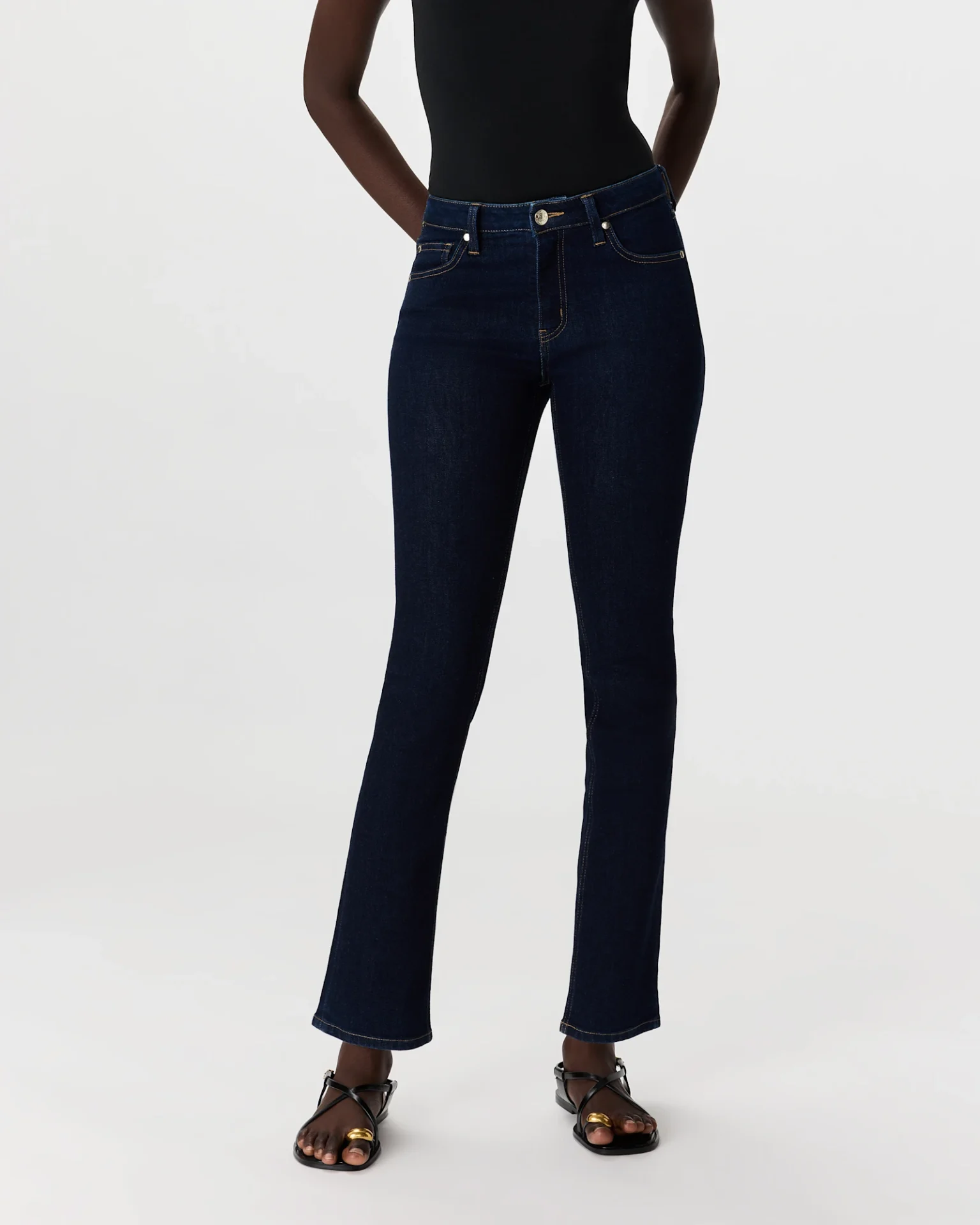 Luna Stretch Slim Straight Jeans (Deep Rinse)