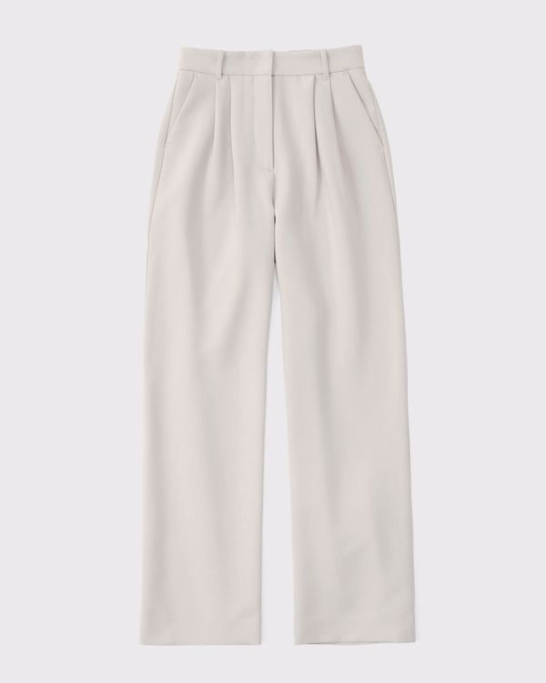 A&F Sloane Tailored Wide Leg Pant (Light Taupe)