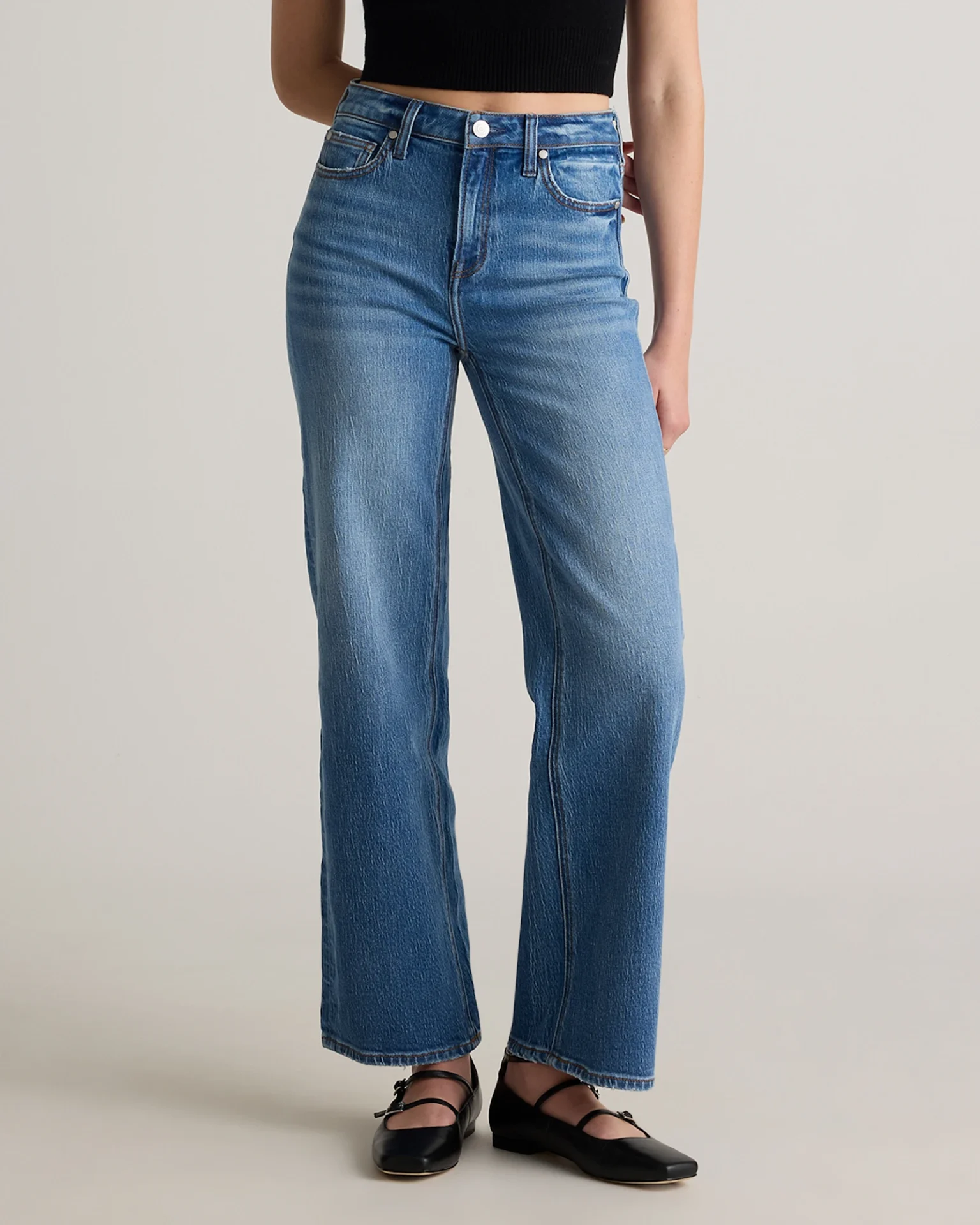 Bella Stretch Relaxed Straight Jeans (Atlantic Blue)
