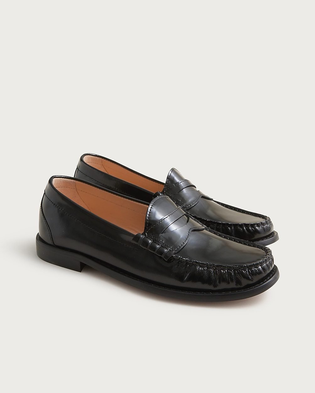New Winona Penny Loafers in Italian Spazzolato Leather (Black)