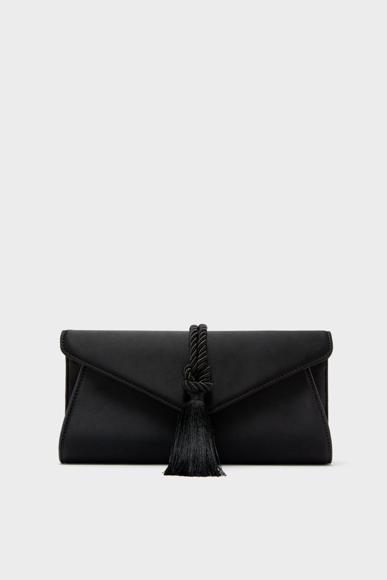 Satin Gabrielle Clutch (Black)