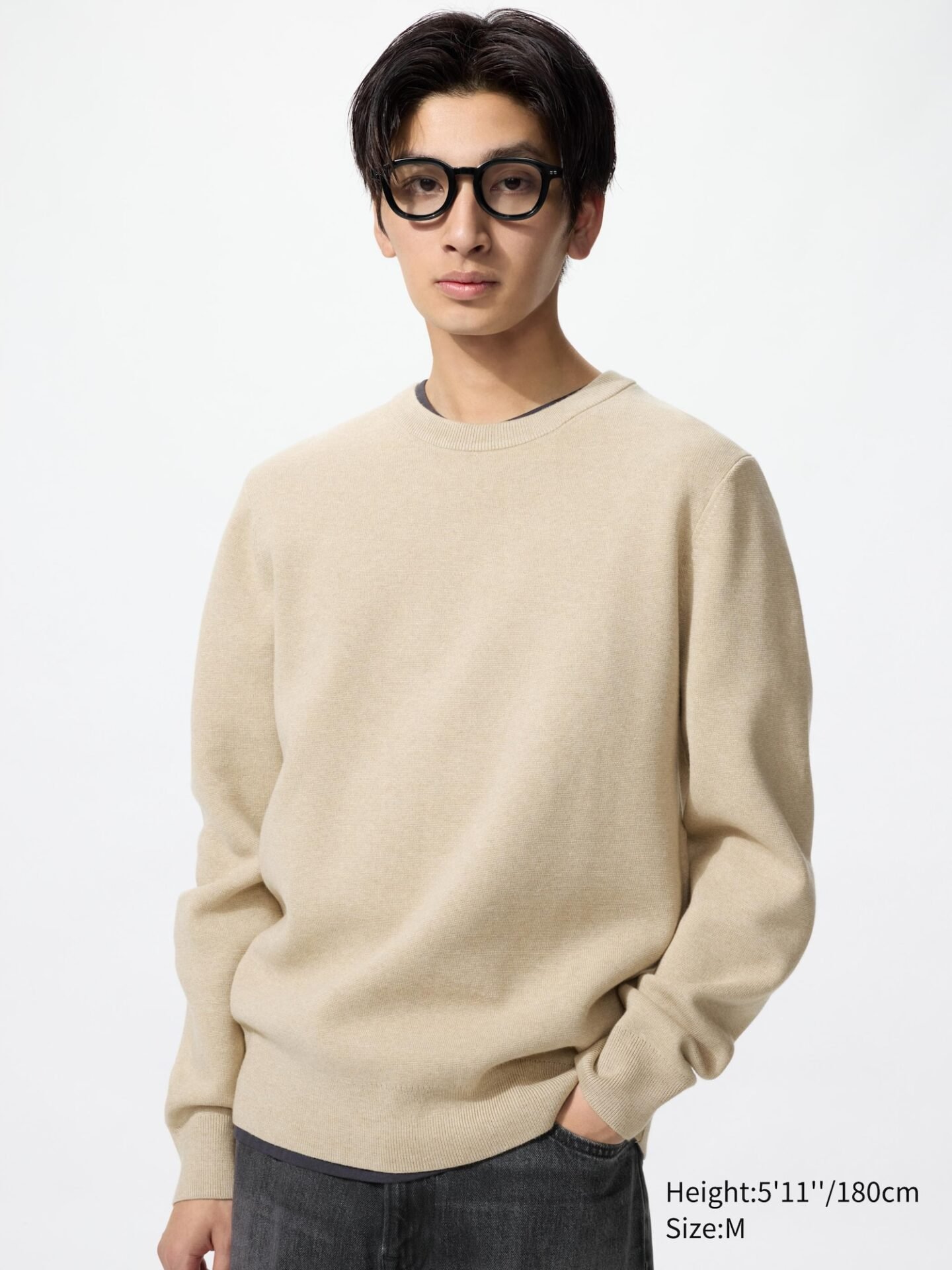 Washable Milano Ribbed Sweater (Beige)