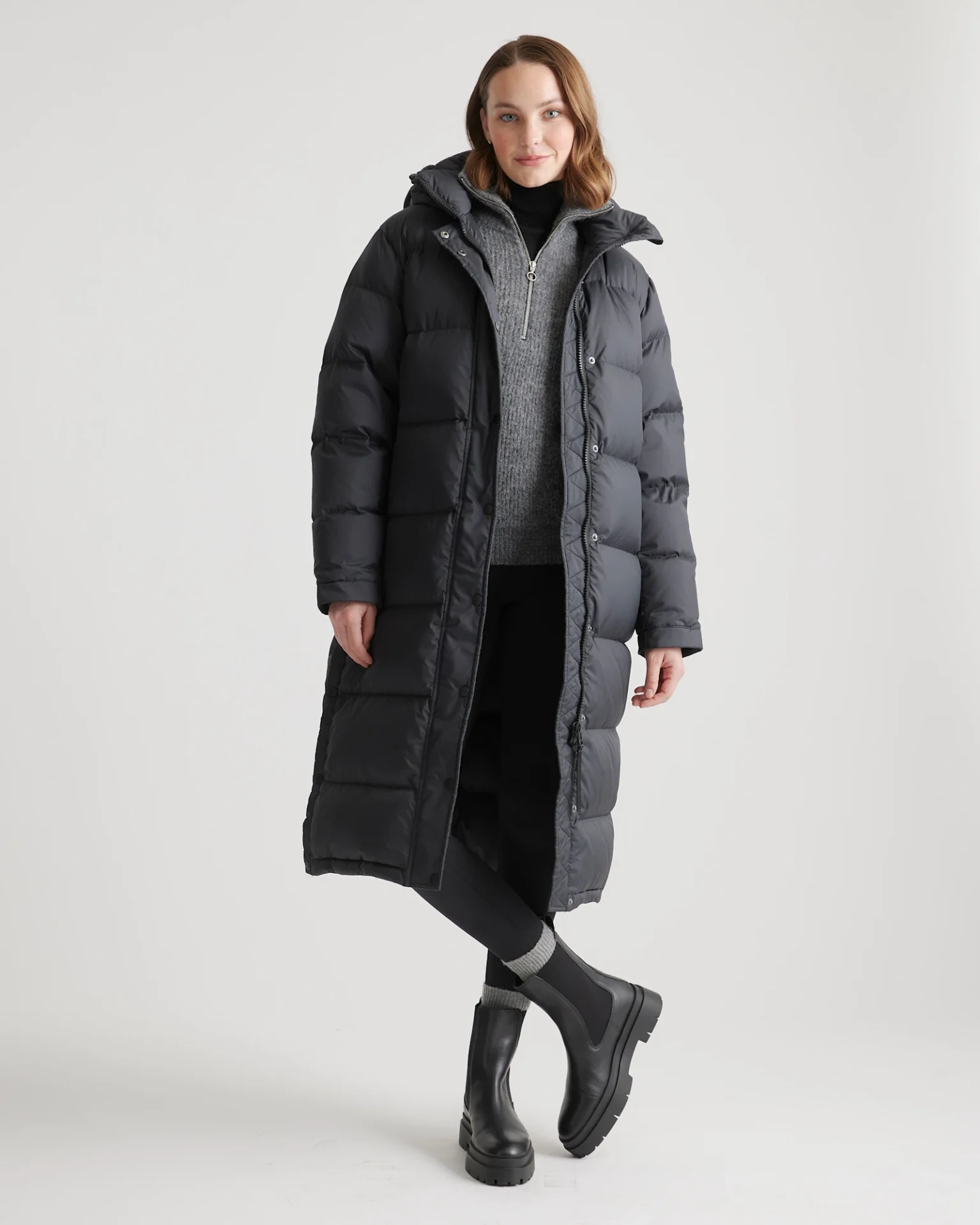 Responsible Down Long Puffer Jacket (Black)
