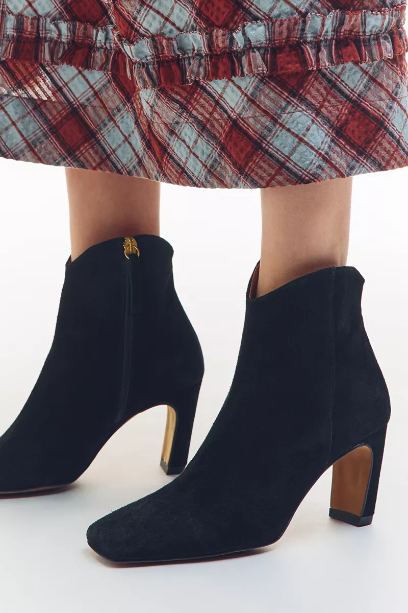 Western Ankle Boots (Black Suede)