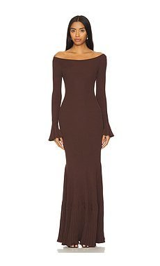 Lainey Maxi Knit Dress (Chocolate Brown)