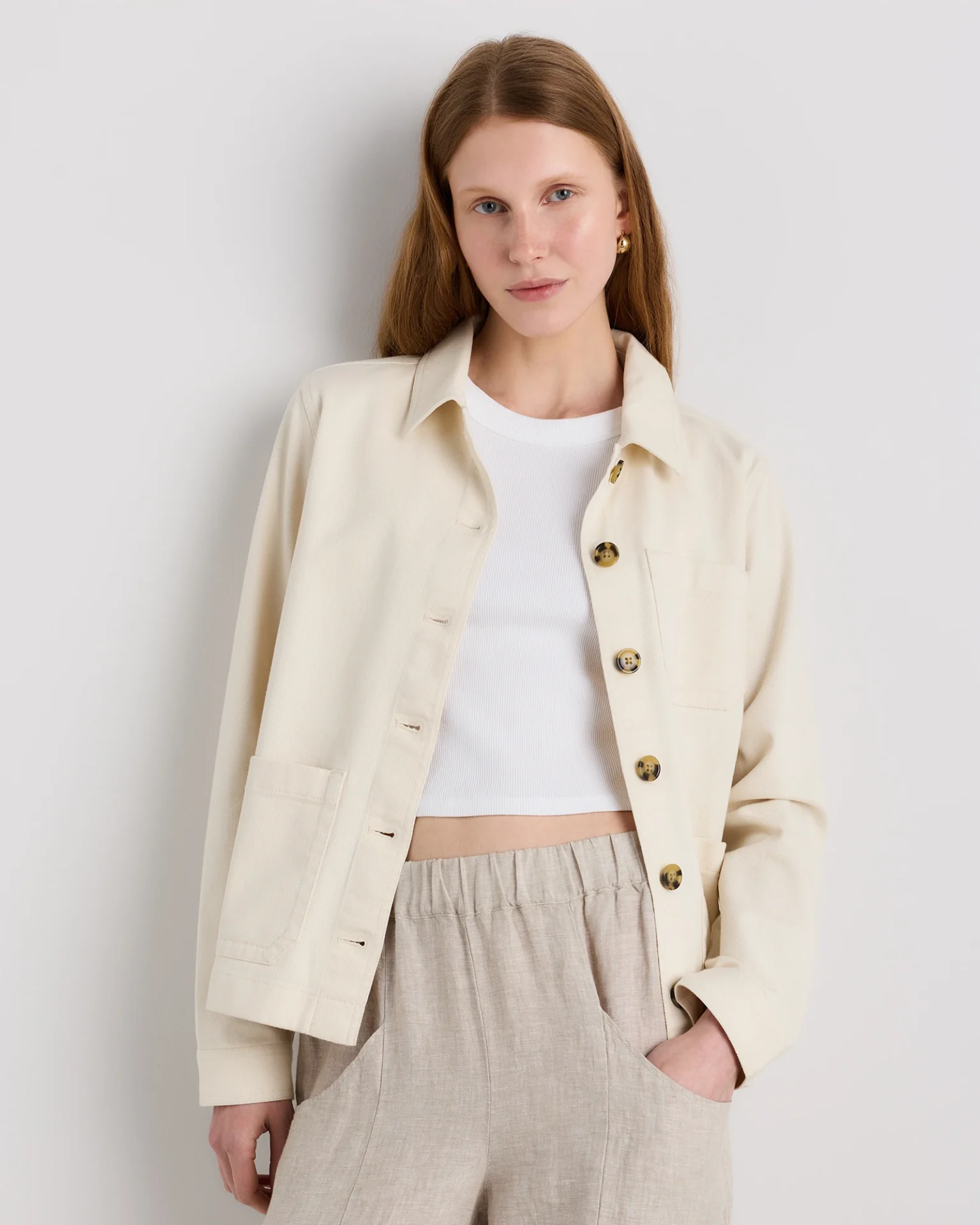 Organic Comfort Stretch Chore Jacket (Vanilla)