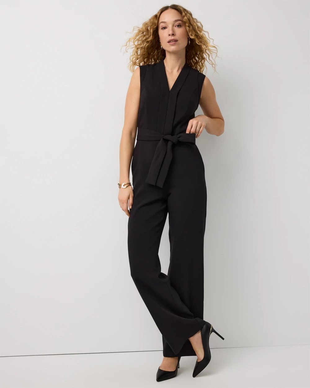 Luxe Stretch Tailored Jumpsuit (Black)