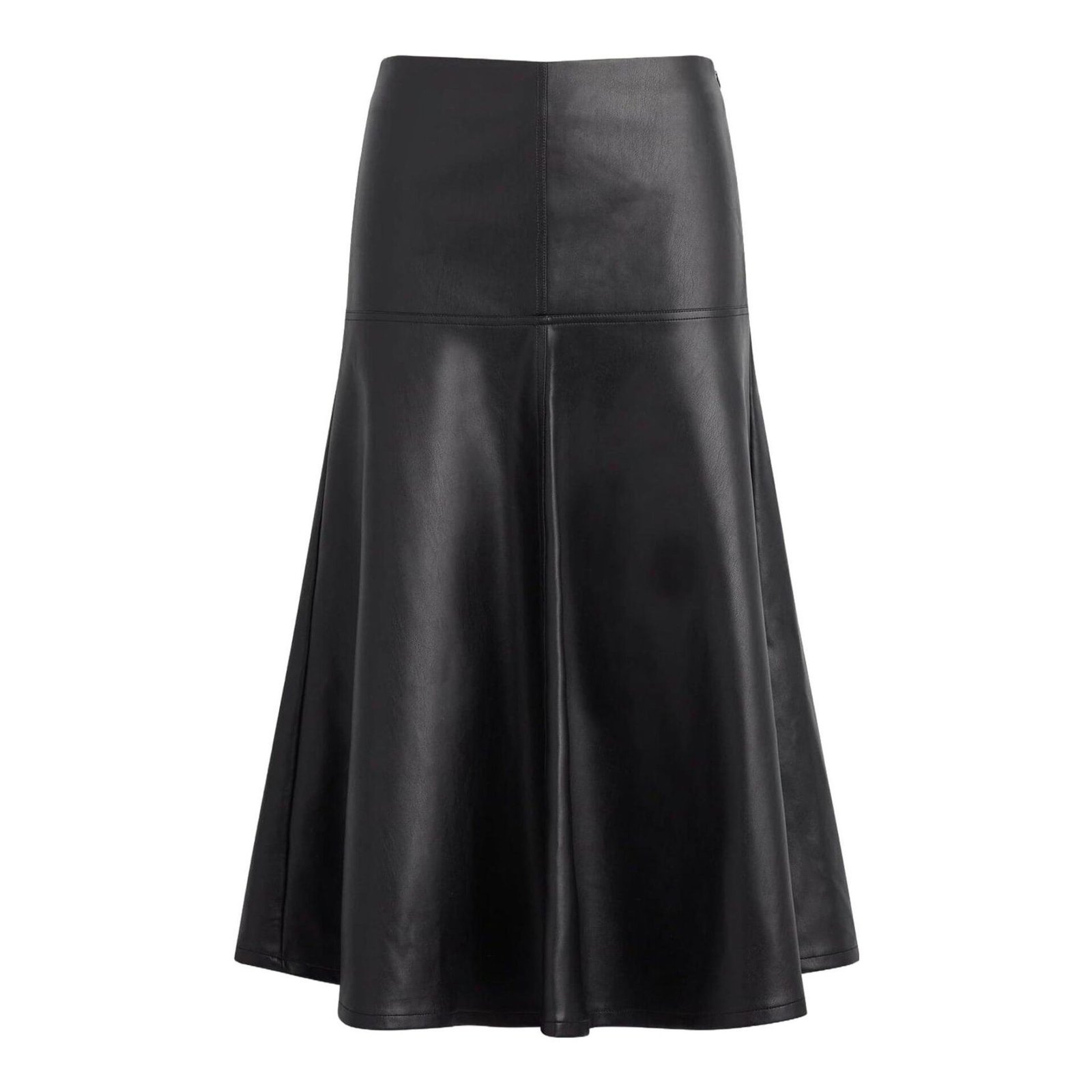Harley A-Line Vegan Leather Skirt (Black)