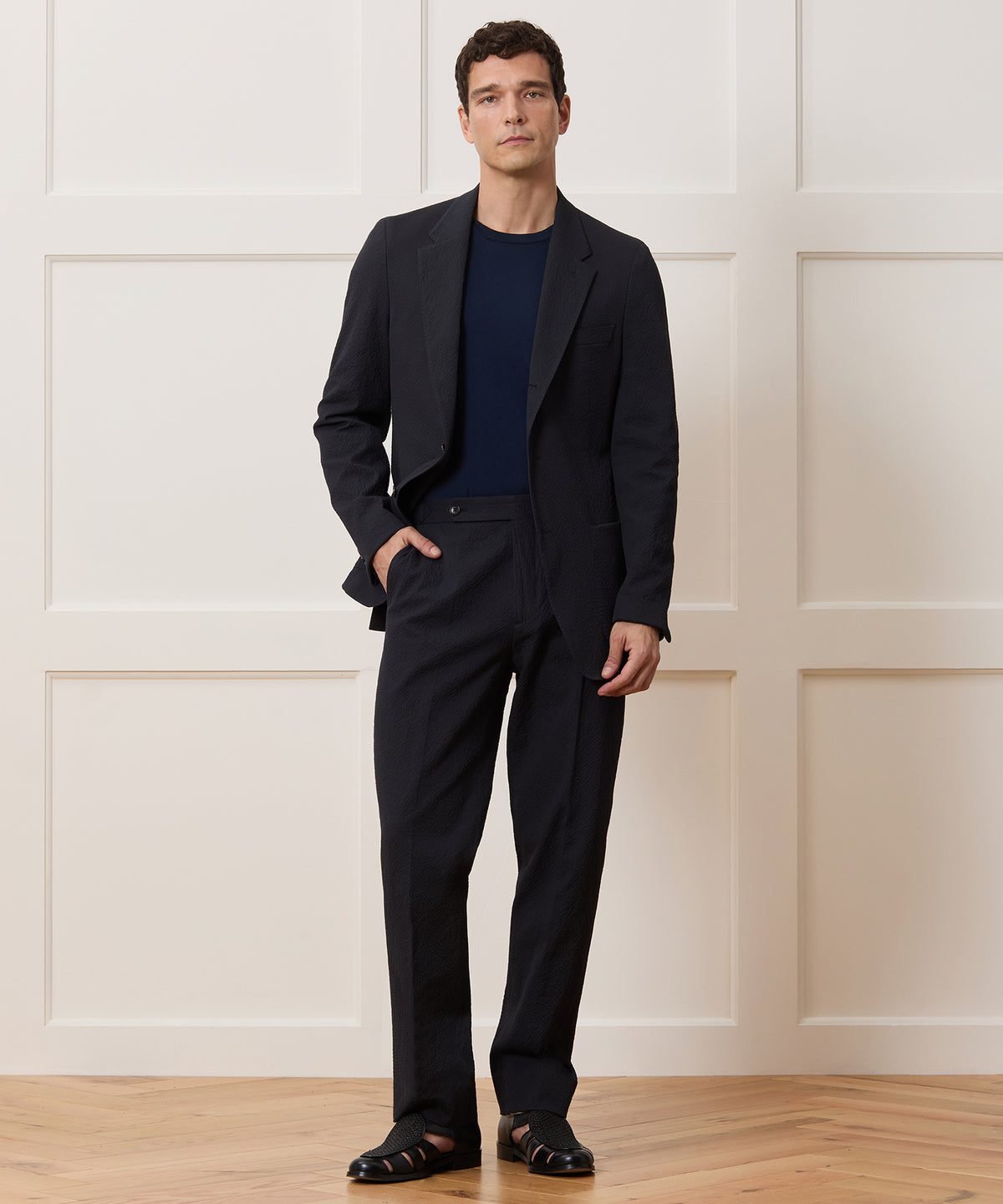 Italian Seersucker Madison Suit (Light Blue)