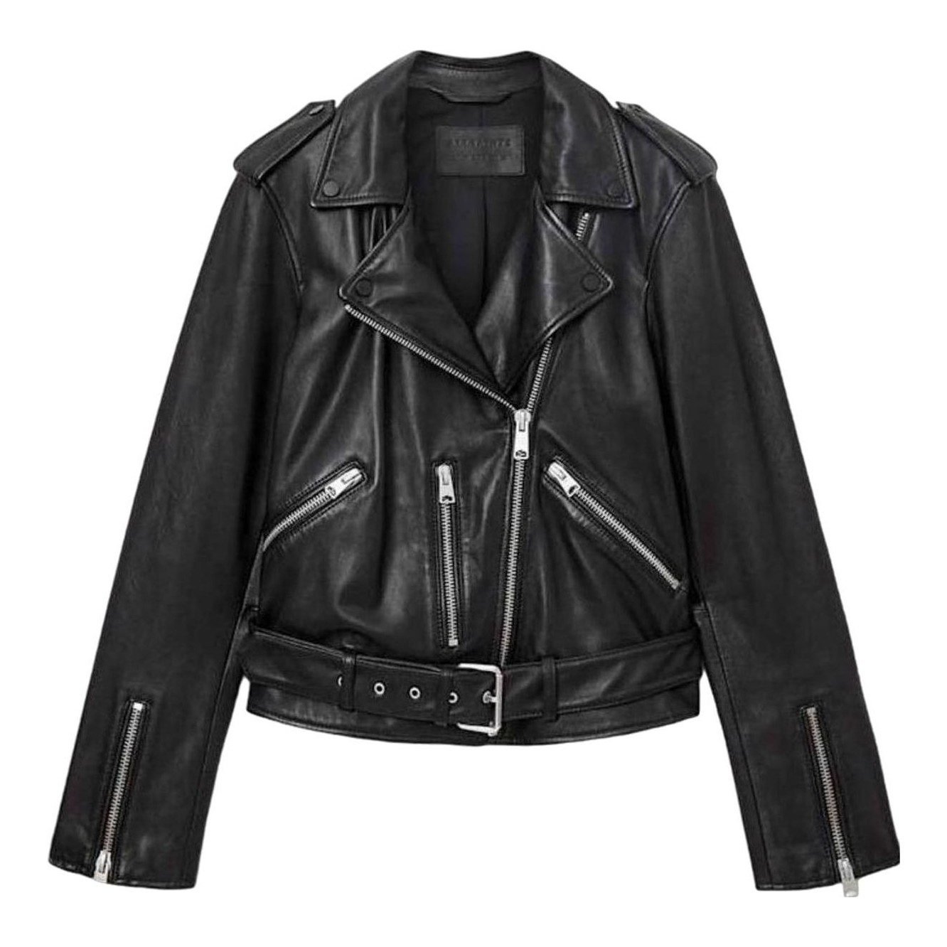 Balfern Leather Biker Jacket (Black)