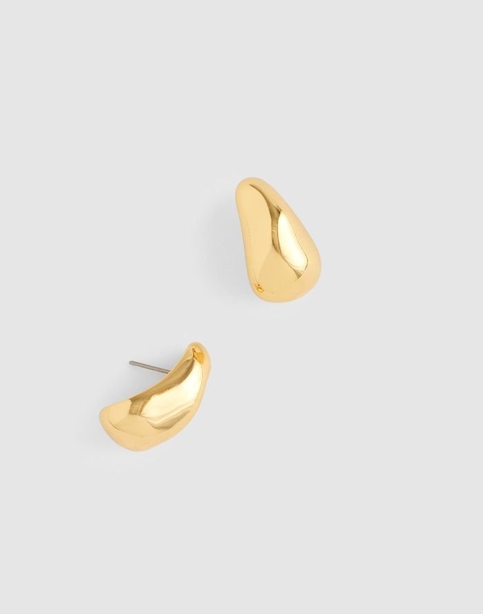 Sculptural Droplet Statement Earrings (Antique Gold)