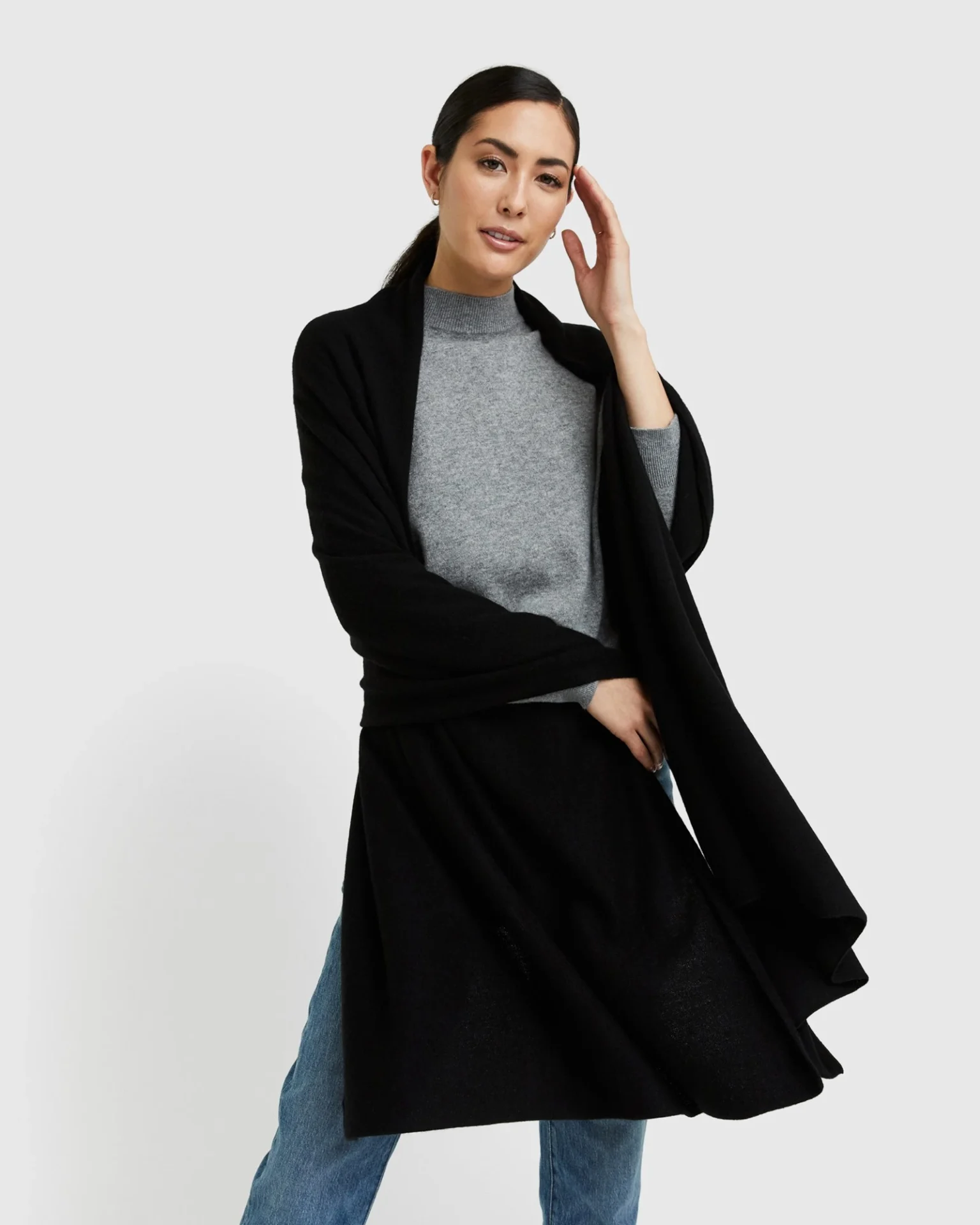 Mongolian Cashmere Wrap (Black)