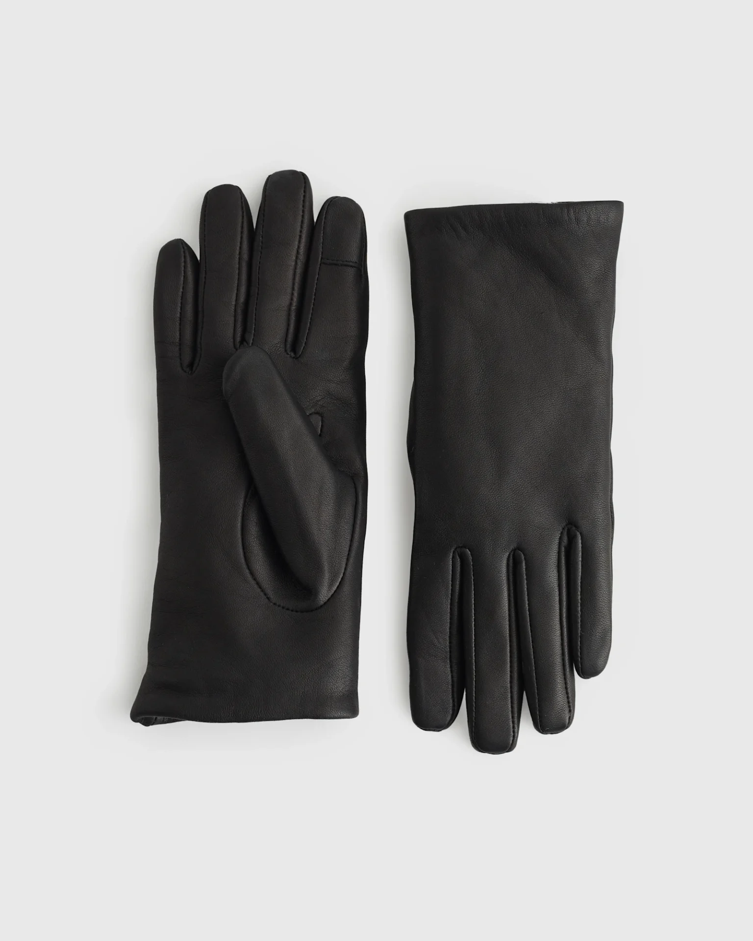 Cashmere Lined Leather Gloves (Black)