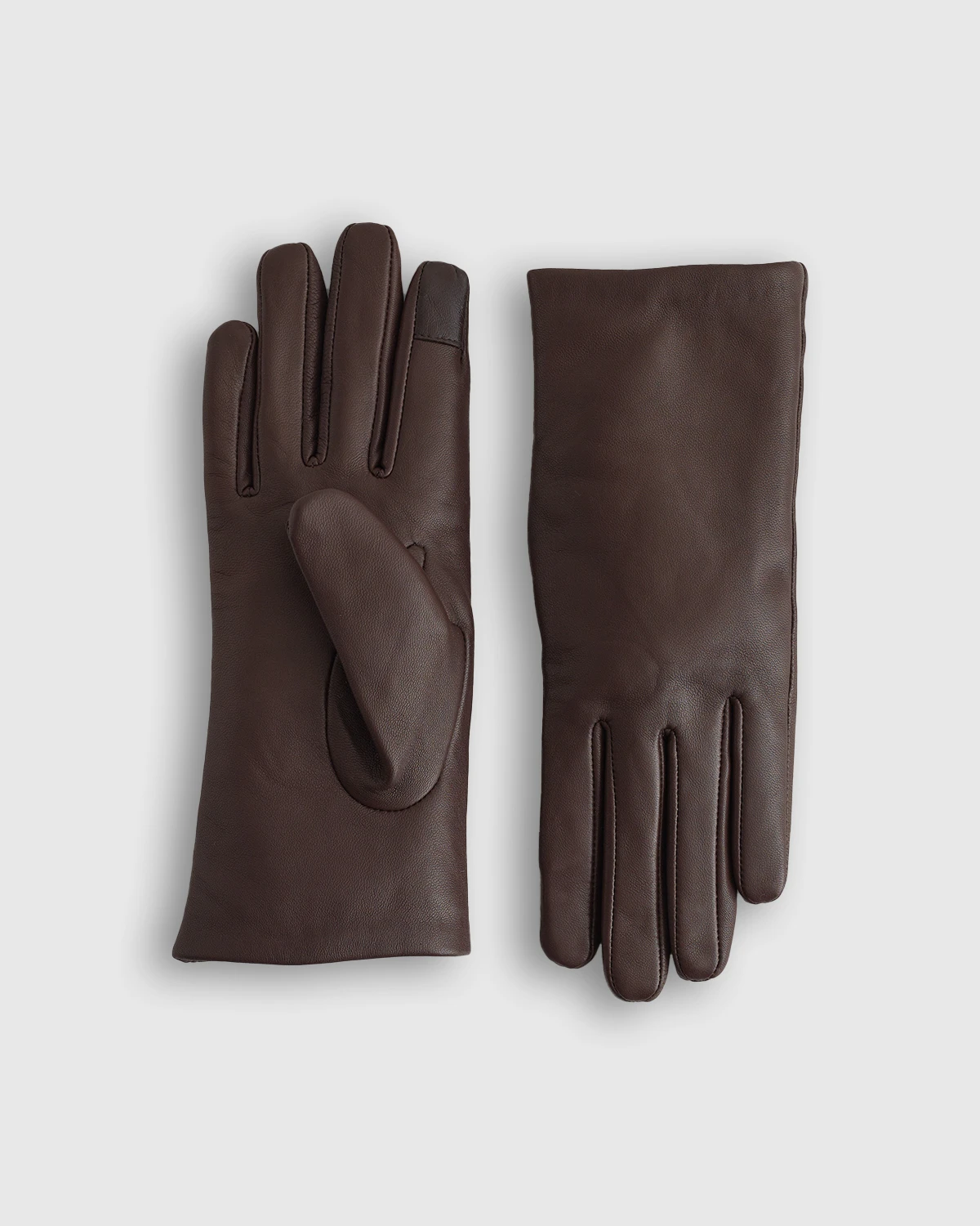 Cashmere Lined Leather Gloves (Chocolate)