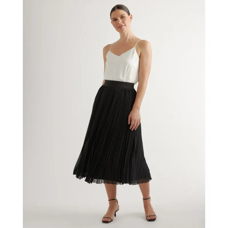 Chiffon Pleated Midi Skirt