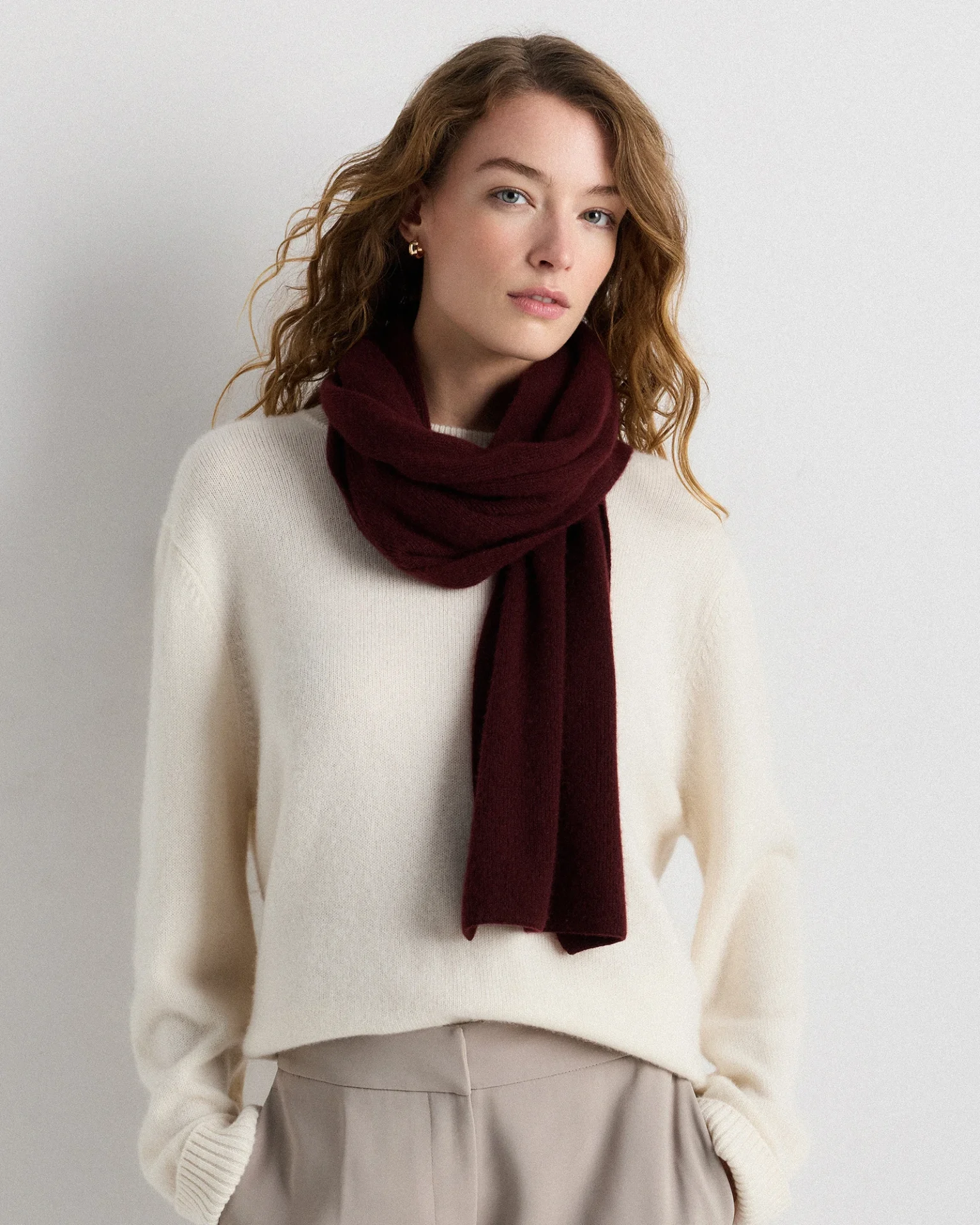 Mongolian Cashmere Scarf (Rich Burgundy)