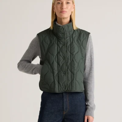 Featherless Quilted Puffer Vest (Verdant Pine)