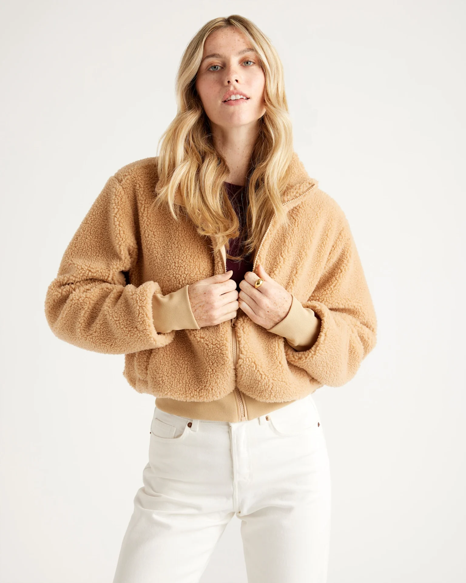 Hooded Sherpa Jacket (Camel)